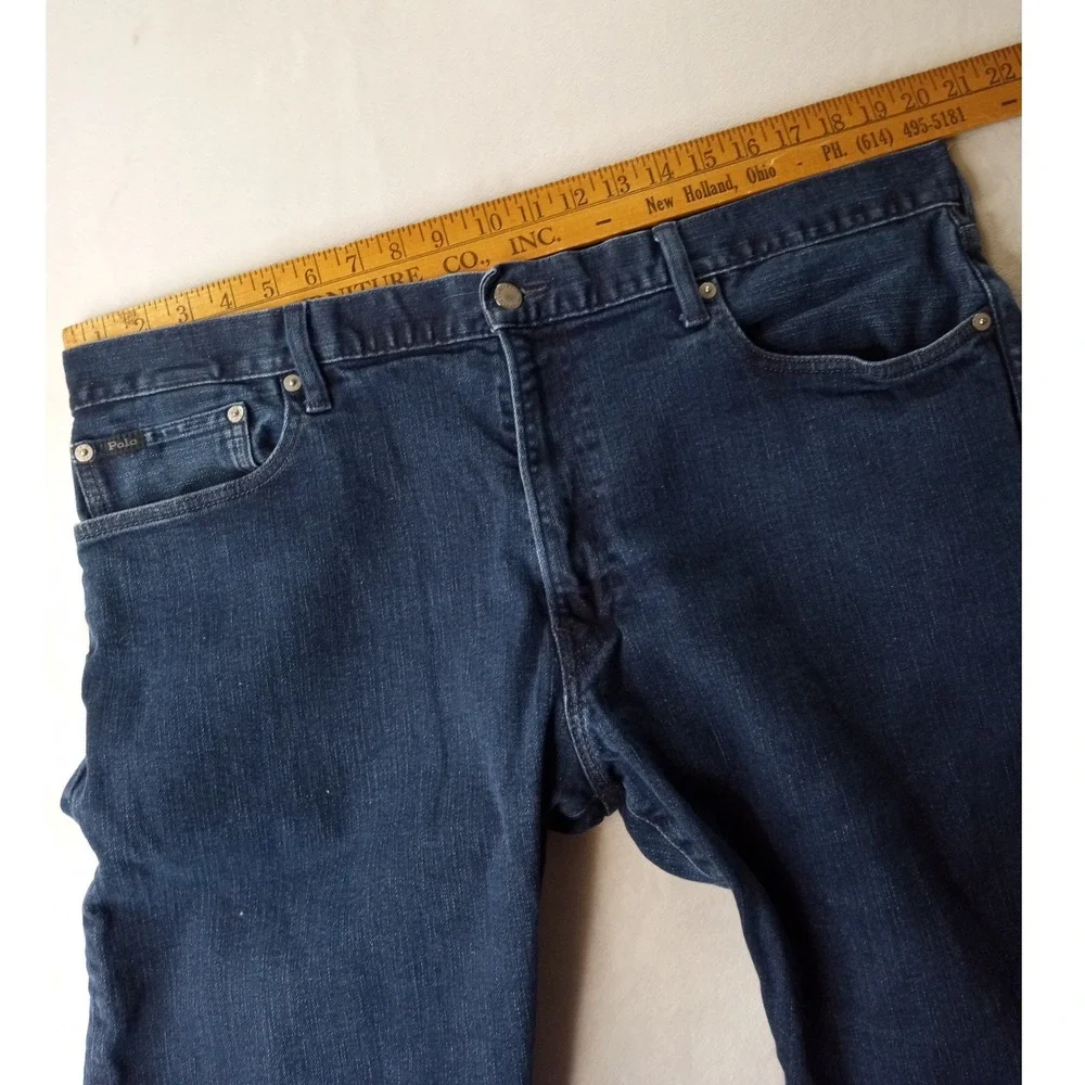 Polo Ralph Lauren Hampton Relaxed Straight Jeans Mens 40x32 Dark Blue Wash Denim